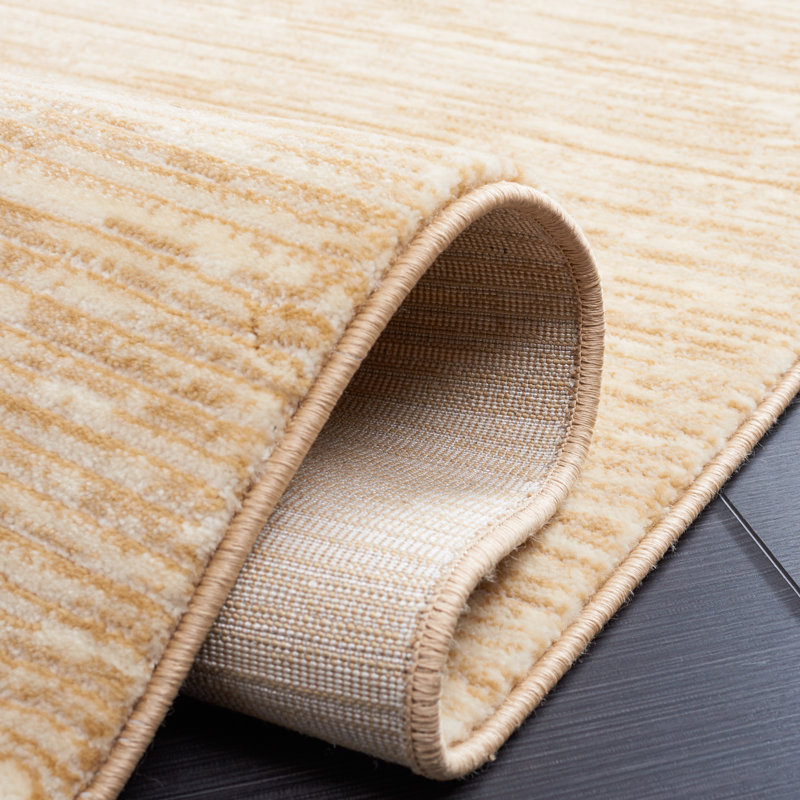 Vision Striped Area Rug In Beige, Runner 66 x 244 cm