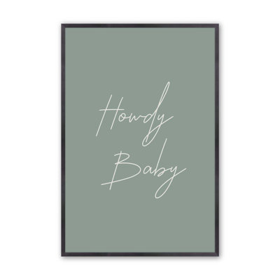 Sage Howdy Baby Print