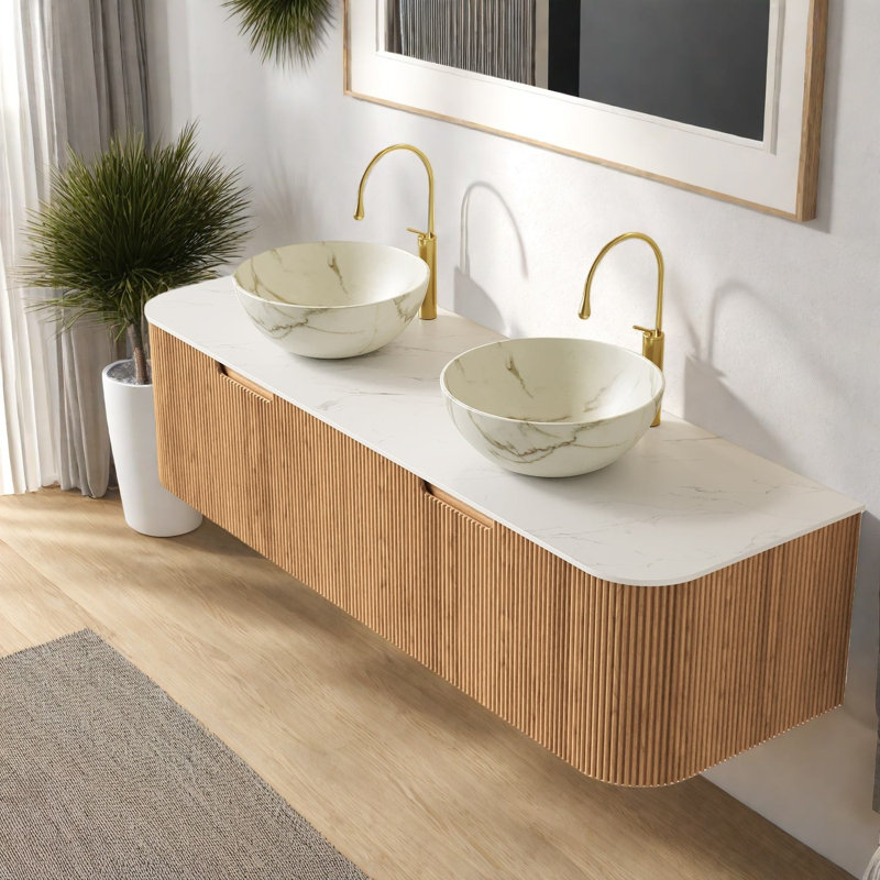 Meuble-lavabo avec rangement, lavabos en céramique, moderne et peu encombrant