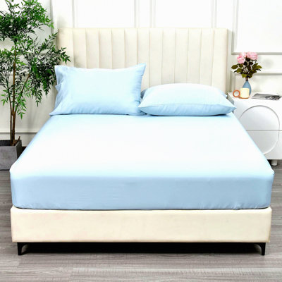 Rayon From CoolBamboo Comfort Queen Fitted Sheet - Deep Pocket, Strong Elastic, Easy Care, Breathable Silky Soft, Hot Sleeper Bedding