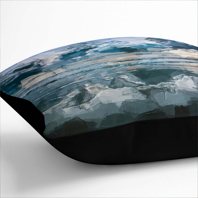 Square Cushion, Black, 55cm H x 55c m W x 20cm D