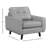 Tiena Leather Sofa & Chair Set, Gray