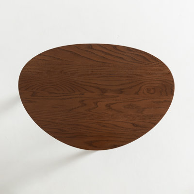 Table basse moderne en chêne massif 33,5 "- chêne brun
