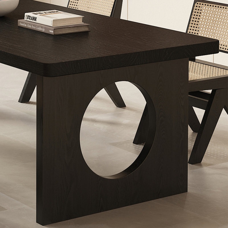 Ensemble de table de salle à manger de style français tout en bois massif rétro, H 29,5 po x L 62,9 po x l 31,4 po, 7