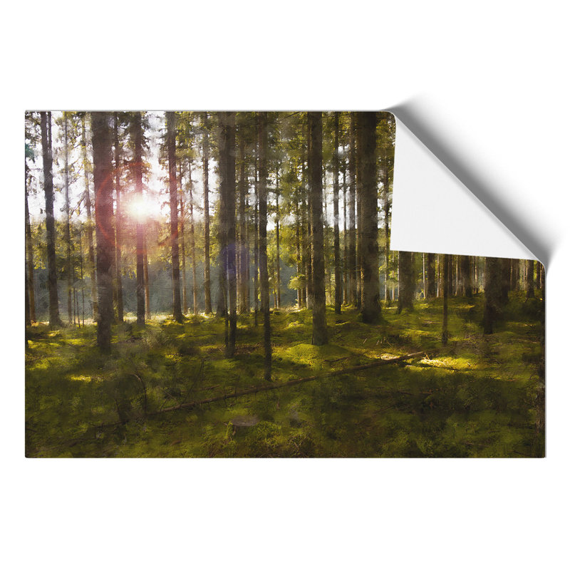 Sunlight Forest Painting - Frameless Print, 21cm H x 30cm W x 0.1cm D