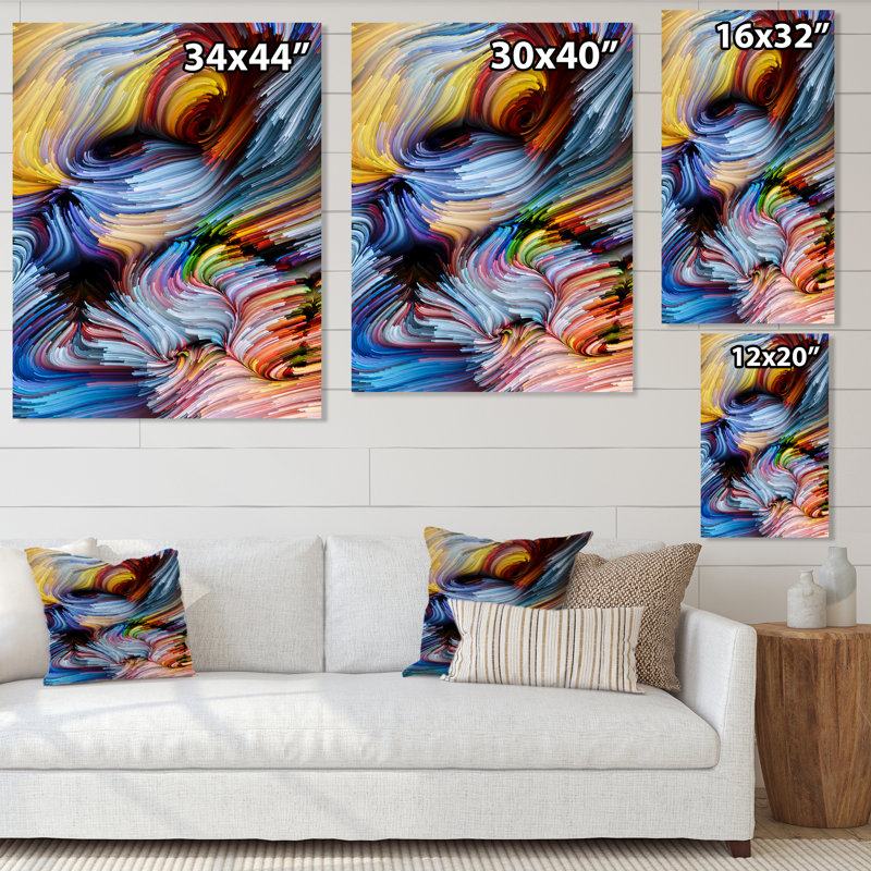Élégance de l'art liquide - œuvre d'art moderne sur toile, H 20 po x l 12 po x P 1 po, Toile tendue