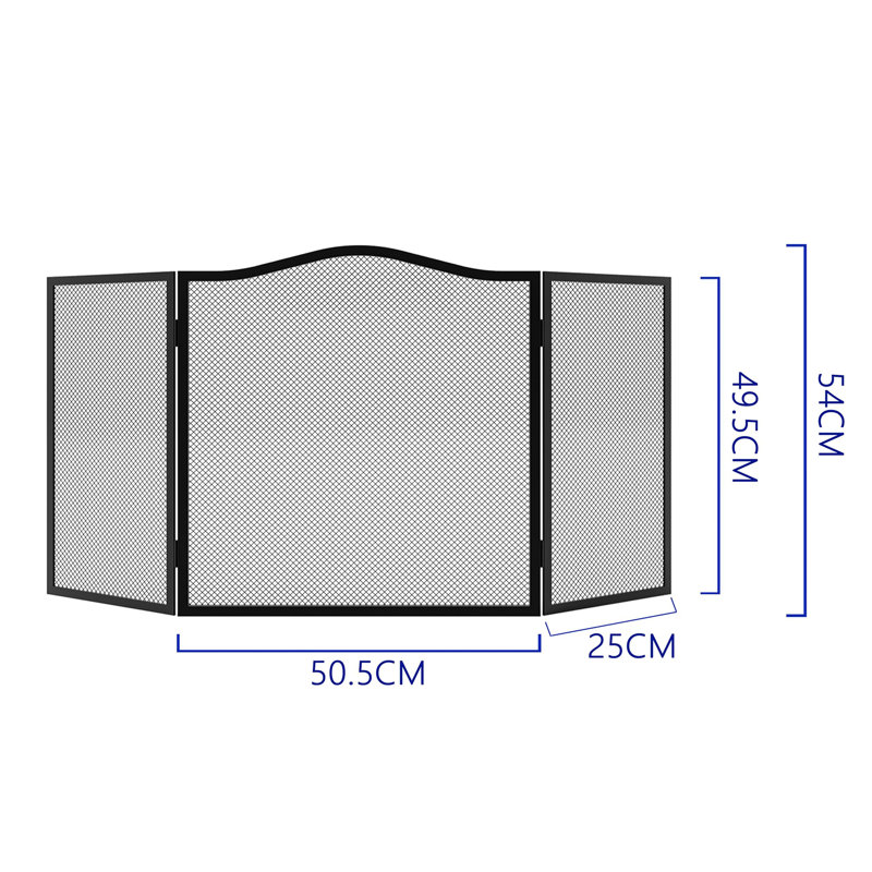 Arched 3-Panel Fire Screen