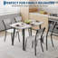 Ensemble de table de salle à manger 5 pièces pour 4, blanc marbre | Table de cuisine et chaises de 43,3 pouces, chaise à dossier trapézoïdal, coins arrondis, peu encombrant, salle à manger-465519618