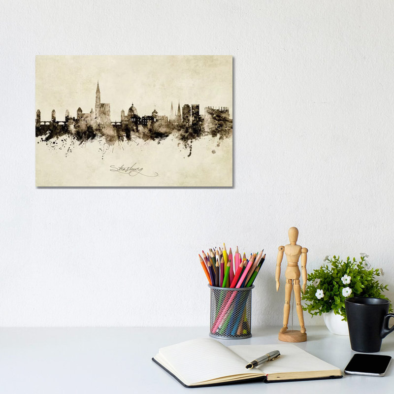 Strasbourg France Skyline Vintage by Michael Tompsett - Wrapped Canvas Gallery-Wrapped Canvas Giclée, 20.32 cm H x 30.48 cm W