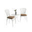 Ensemble bistro en fonte d'aluminium antirouille pour patio, 3 pièces et 1 table ronde avec coussin blanc