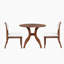 Ensemble de table de salle à manger en noyer: table ronde de 39,4 po + 2 chaises - ensemble de cuisine traditionnel en bois massif avec plateau de table incrusté, pieds courbés élégants pour la salle à manger-70454933