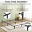 Cadre de lit en métal de 18 cm (7 po), montage facile sans outils, sommier requis, format King-421378706