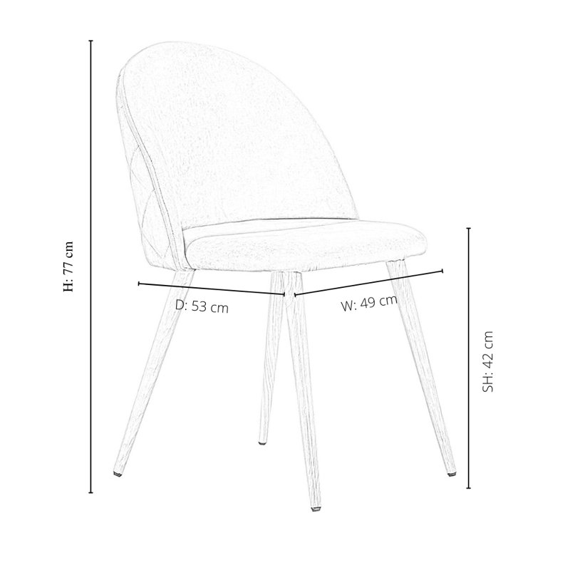 Totnes 4 Person Dining set - a Rectangular Plastic Dining Table with Wooden Legs and a Set of 4 Quilted Velvet Dining Chairs for Dining Room - Modern Dining Table Set