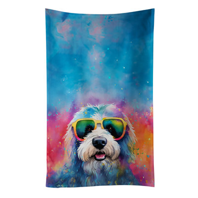 Old English Sheepdog Hippie Dawg Kitchen Towel