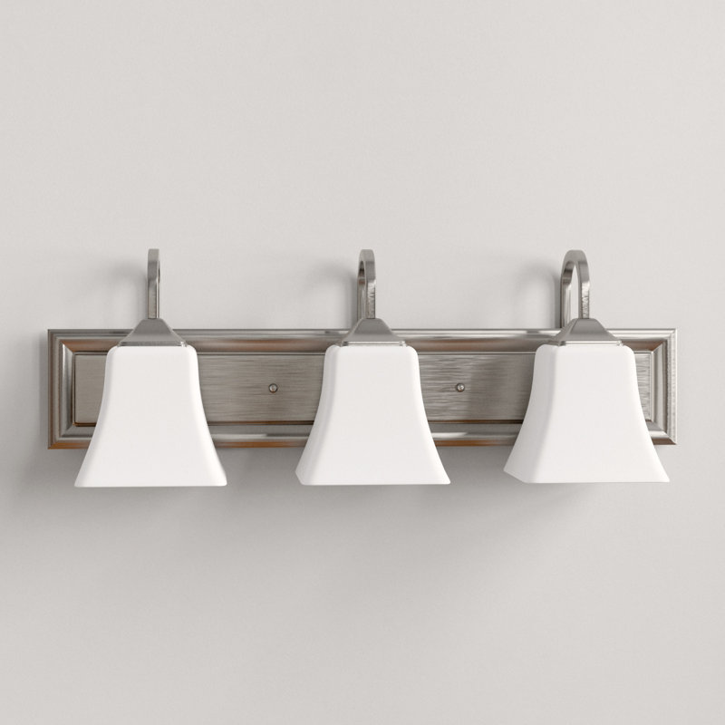 Éclairage pour salle de bain 3 lumières, Nickel satiné