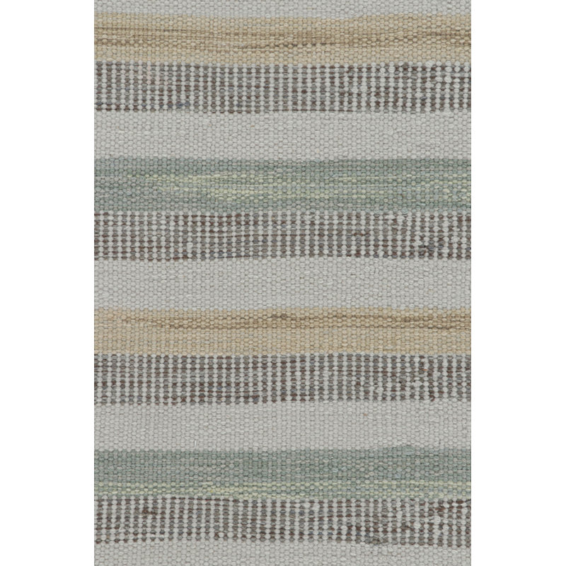 Scandinavian Hand Knotted Wool Geometric Area Rug, Rectangle 9' x 12'