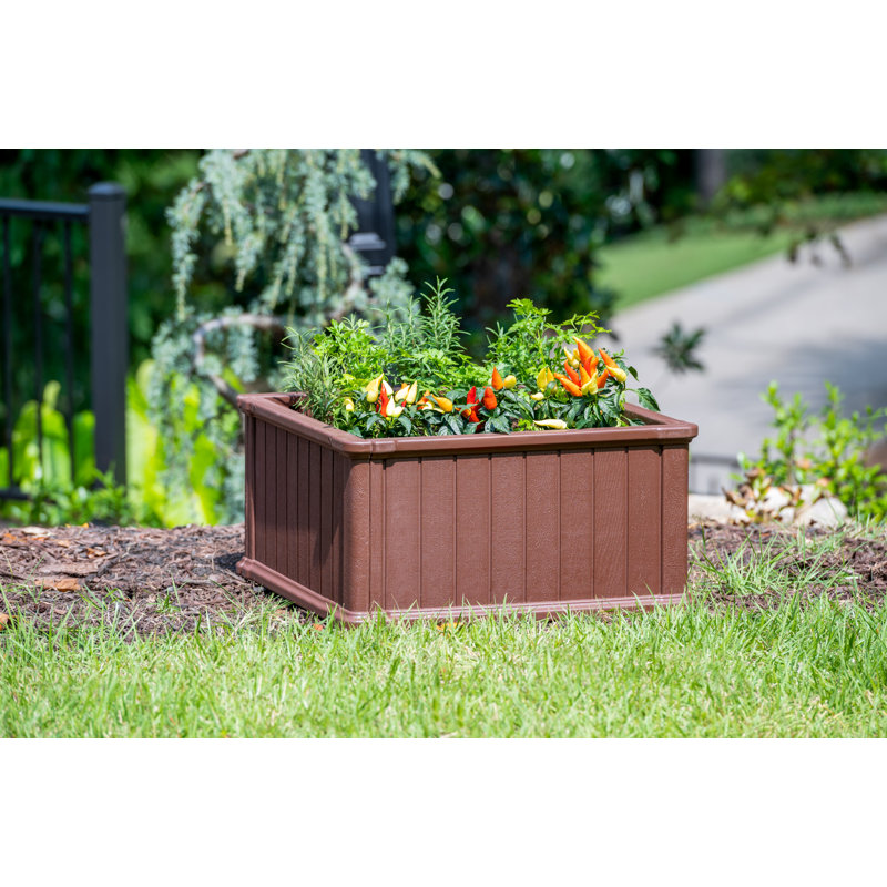 Lit de jardin surélevé en résine poly 24 ", H 12 po x l 48 po x P 48 po 