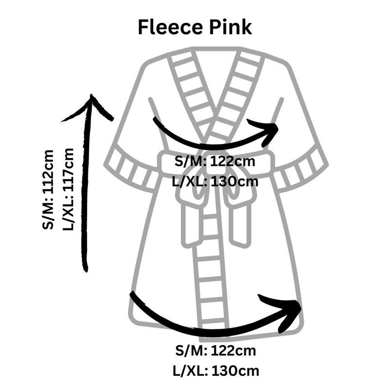 Above Knee Bathrobe with Pockets, L, Pink