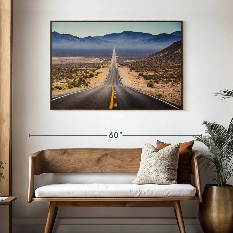 Death Valley Endless Road, 46" X 31", Floating Frame Walnut