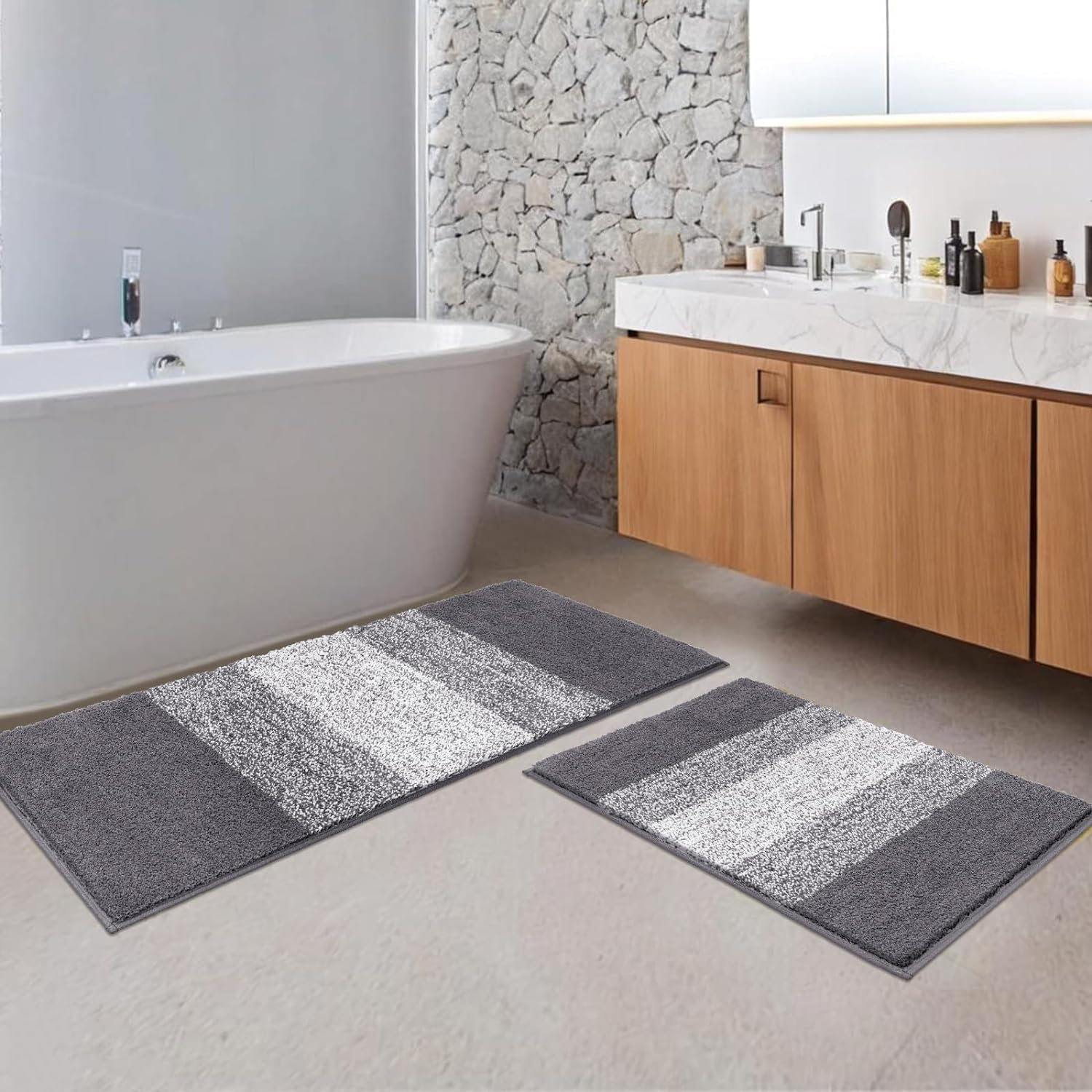 Chenille Bath Rug with Non-Slip Backing Hokku Designs