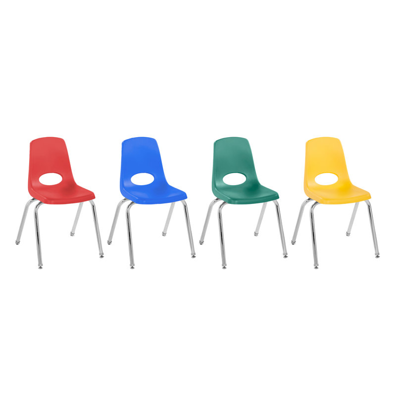 Chaise de classe empilable avec glissières à billes, Assorti, 12", Ball Glides