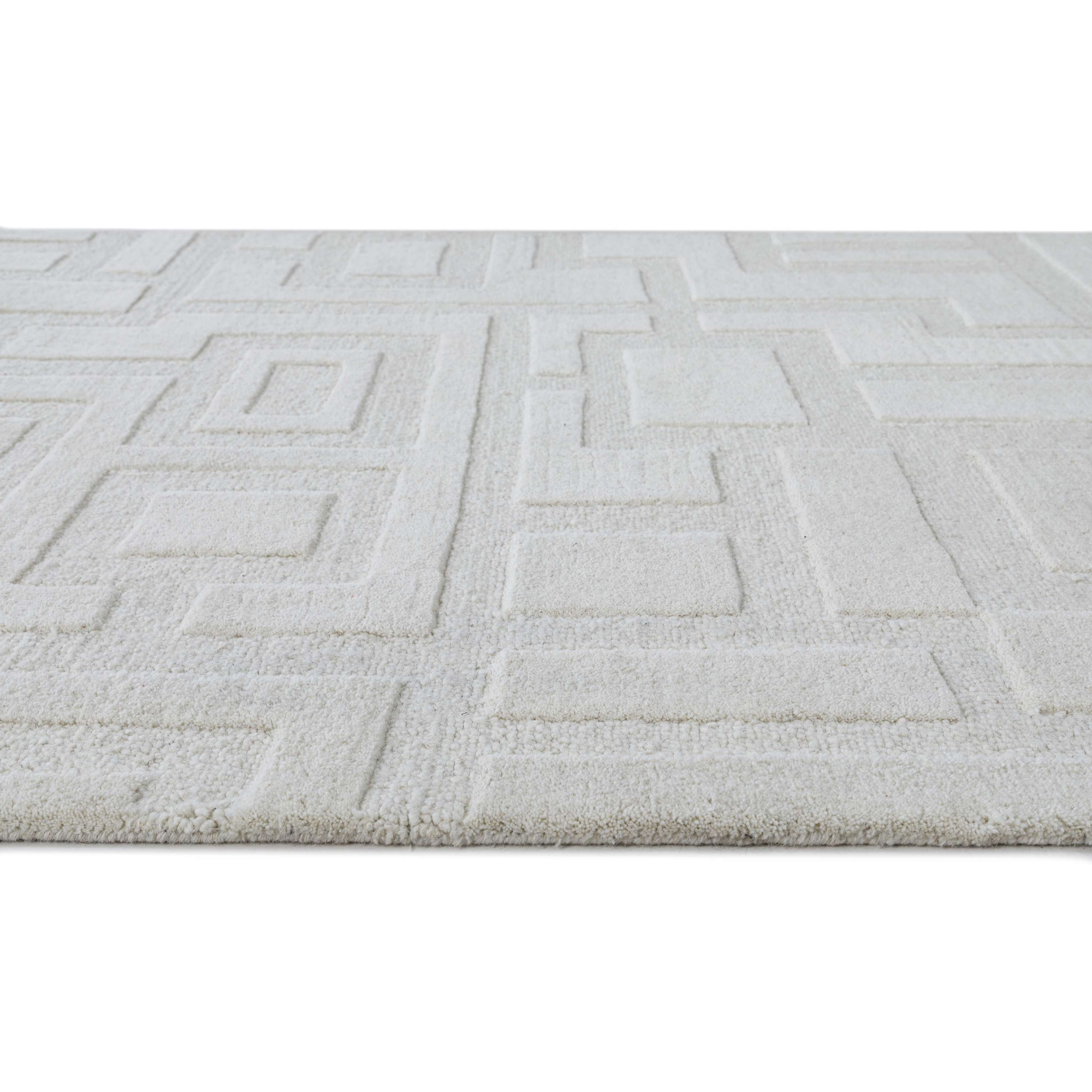 Helaine Hand Tufted Wool Ivory Rug, Runner 2'6" x 8'