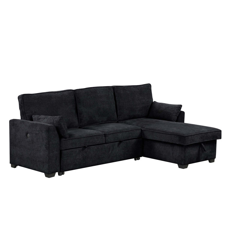 Tissu avec canapé à accoudoirs carrés, Noir