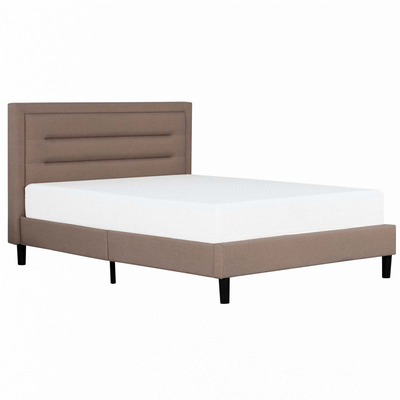 Lit plateforme tapissier, tête de lit capitonnée (seulement lit), Grand