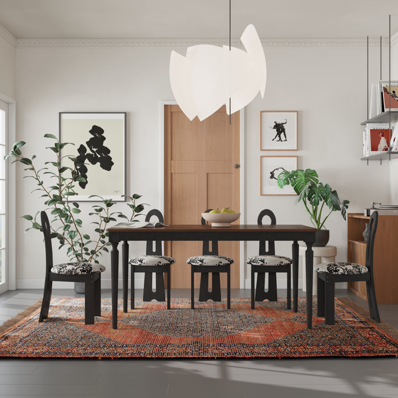 French Vintage Solid Ash Wood Dining Table Classic Elegant Country Kitchen Table, 29.5"H x 63"L x 31.5"W