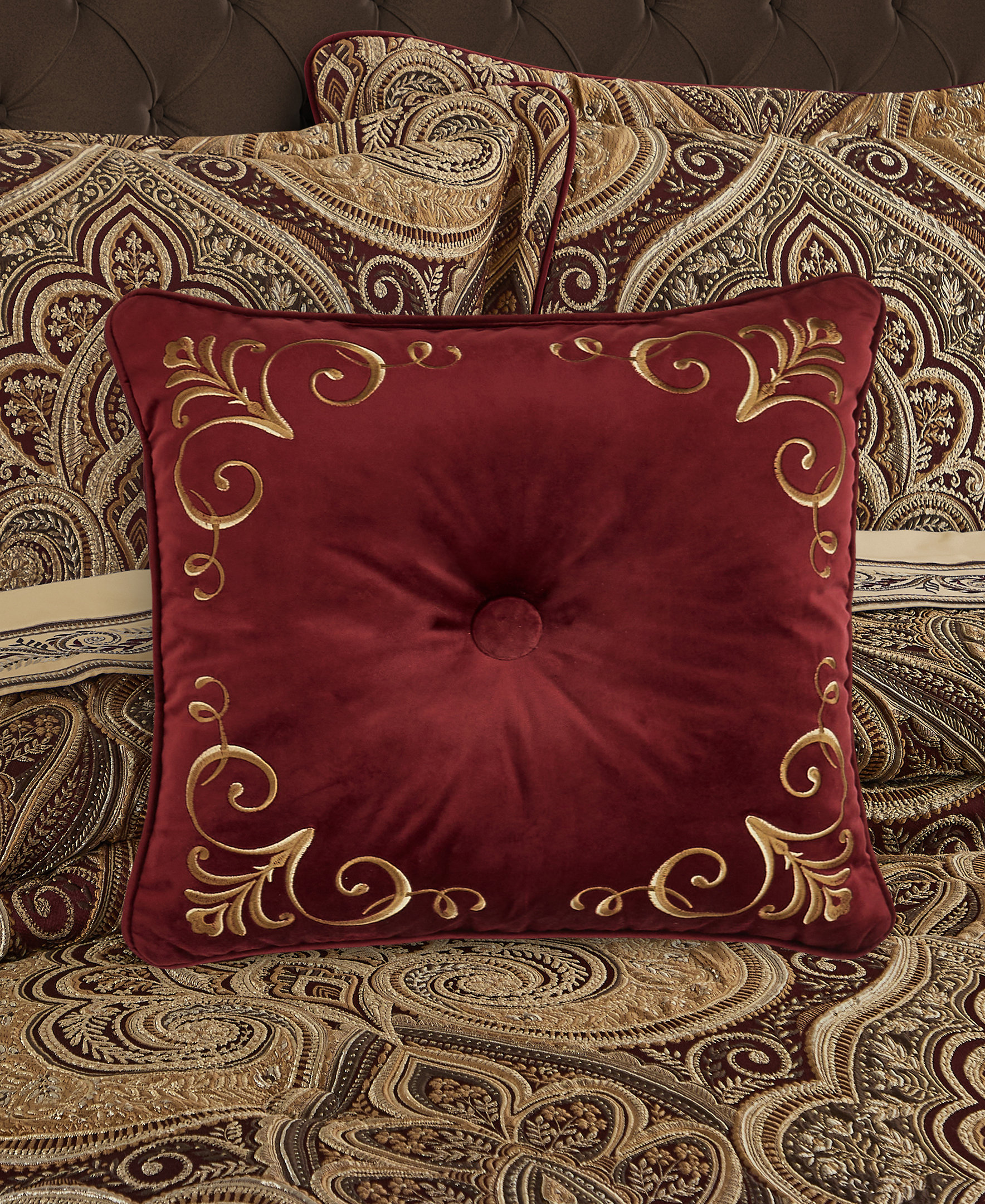 Burgundy Red And Gold Pillows For Living Room Vintage Burgundy Cut