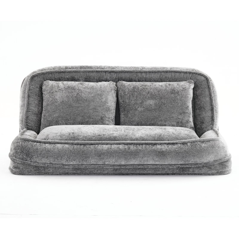Très grand très grand lit double en chenille pour chien avec positions réglables pour les couples et les animaux de compagnie - gris clair