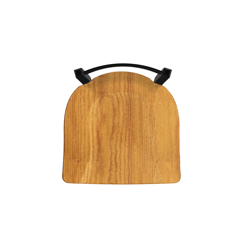 Tabouret de coiffeuse en métal Catalina, Noir froissé, Bois - chêne moyen