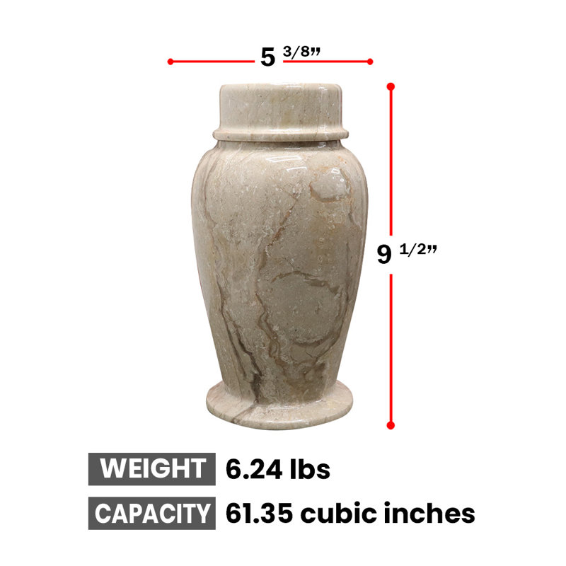 Urne de crémation en marbre décorative, pour enfants et petits animaux de compagnie, Beige