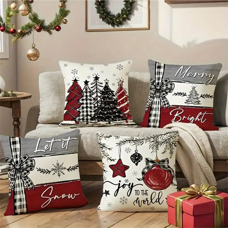 Ensemble de 4 housses de coussin Christmas
