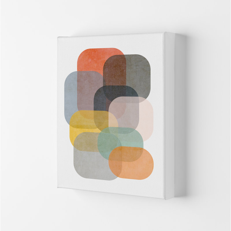 Colourful Abstract Shapes A - Print, 29.7cm H x 21cm W x 4cm D, No Frame