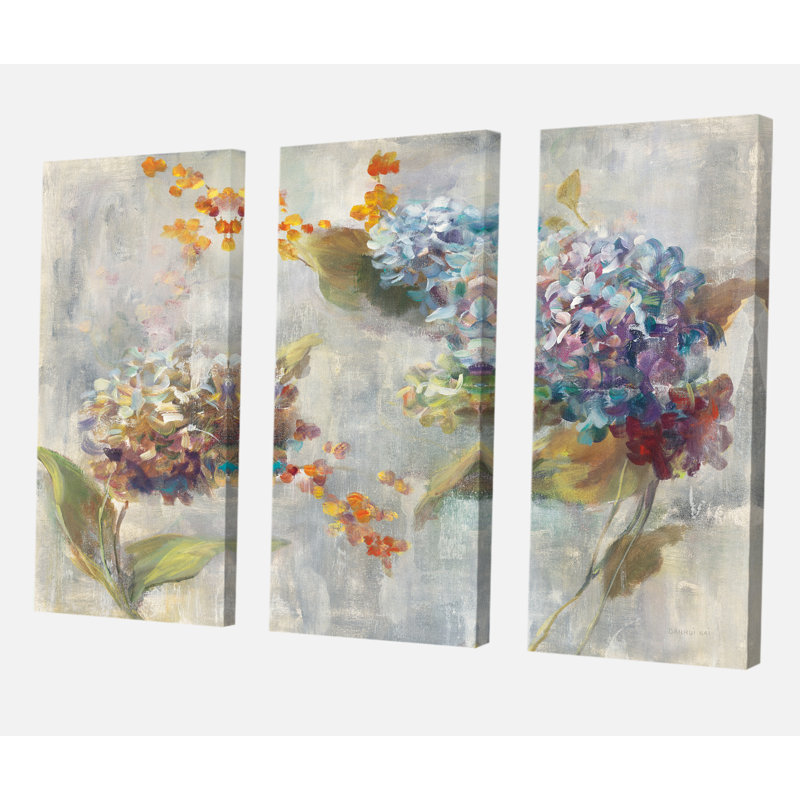 « automne hortensia », reproduction d’image multi-pièces sur toile, H 28 po x l 36 po x P 1 po