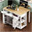 47" Kitchen Island with Extendable Dining Table, Internal Racks, and Power Outlet – White-129895320