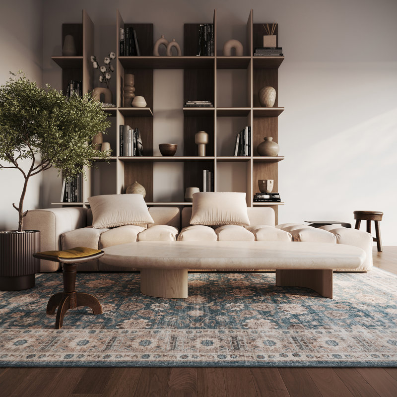 Nuloom Aisling Bordered Traditional Washable Area Rug, Rectangle 6' x 9'