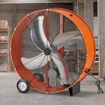Ventilateur de plancher industriel, ventilateur de tambour de plancher de 42 pouces, haute vitesse 16100 pi³ / min, pales en aluminium robustes, 2 vitesses, avec poignée, idéales pour le commercial, le garage, l'entrepôt, le sous-sol, l'atelier, l'usine