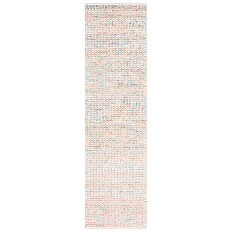 Tapis ivoire en laine tissé à la main, Tapis de couloir 2 pi 3 po x 8 pi