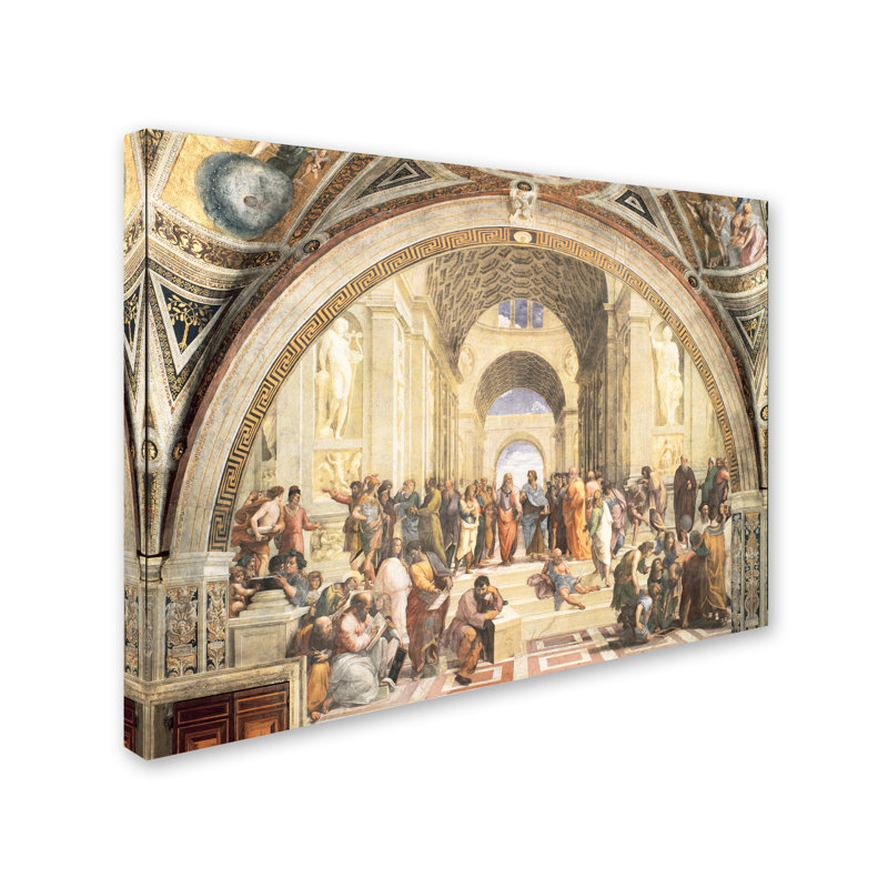 Art mural sur toile tendue - «Raphael School of Athens», art mural pour salon, chambre à coucher ou bureau - 35 x 47