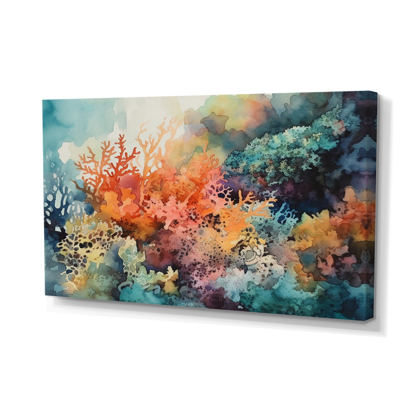 Impression sur toile Vibrant Coral Reef I - Modern Landscape Beach