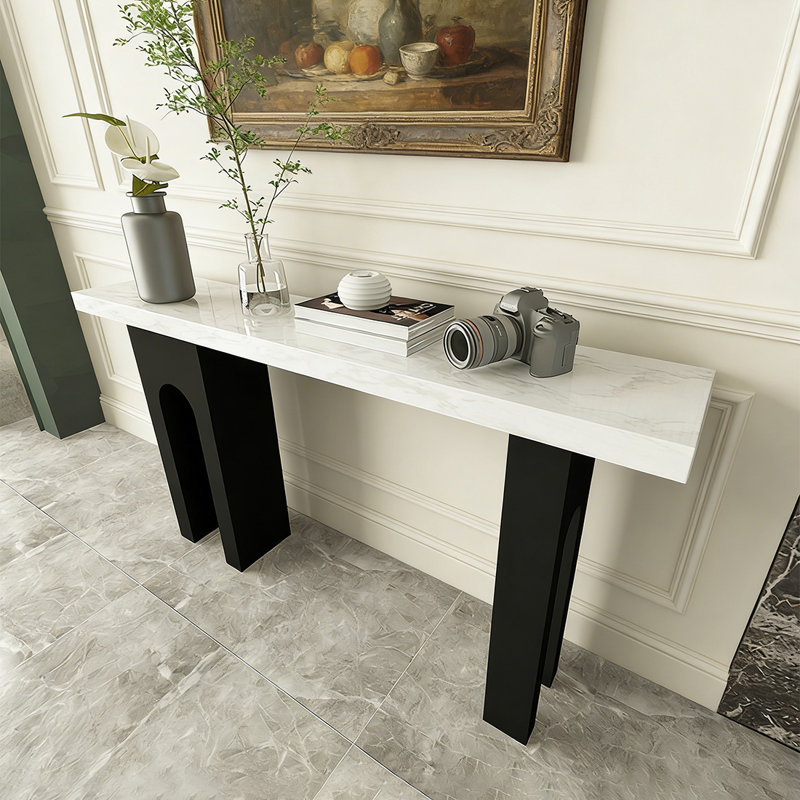 Console en faux marbre, 31.5" H x 62.99" L x 11.81" W