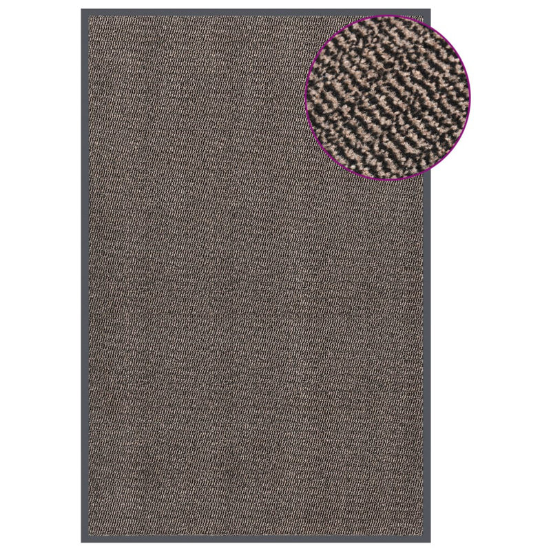 Katerine Non-Slip Geometric Indoor Doormat, Dark Brown, 120cm W x 180cm L