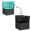  Ensemble de canapé de patio 13 pièces avec coussins en rotin de polyester noir
