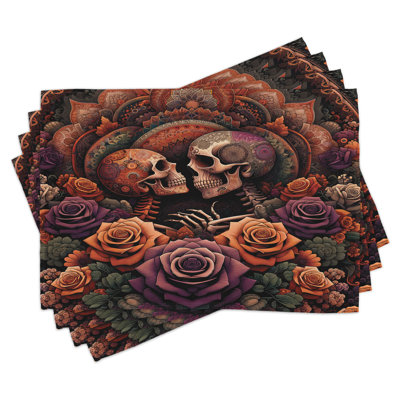 Ensemble de 4 napperons hippies Ambesonne Mystic Rose