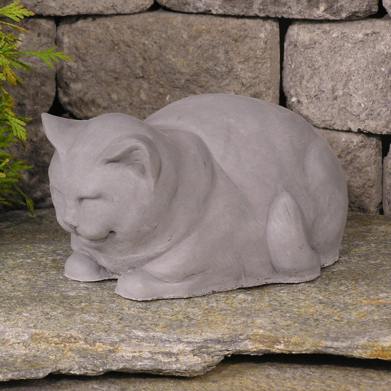Fat Cat Statue, Antique Gray
