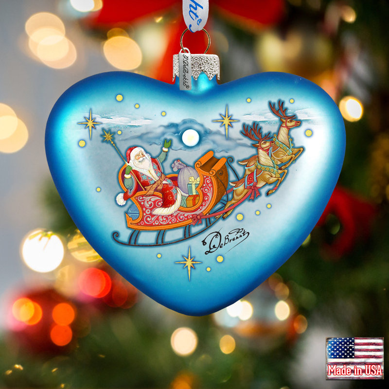 Holiday 3.5'' Handmade Glass Holiday Shaped Ornament