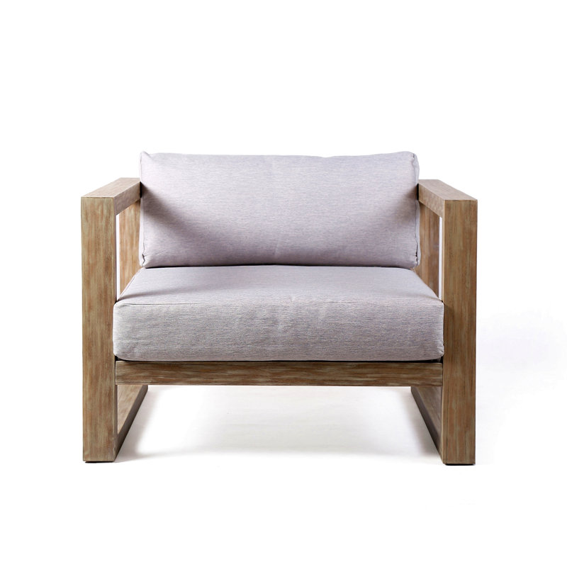 Chaise longue d'extérieur en bois d'eucalyptus avec coussins gris Paradise