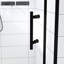Porte de douche pivotante 30 po x 72 po, cadre en aluminium noir mat, demi-cadre, film en verre trempé anti-déflagrant de 1/4 po, poignée en acier inoxydable